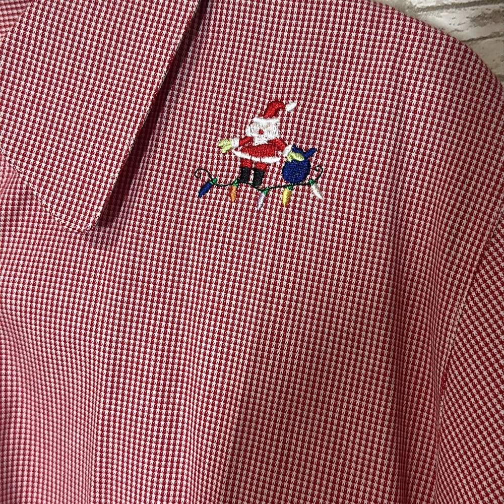 QUACKER FACTORY Christmas Large Checkered Button Down Shirt - Picture 5 of 14